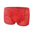 Underpants Brand Sexy Man Low Waist Lace Underwear Men Comfortable Thin Boxers Shorts Male Breathable Homewear Boxer 3 Color