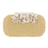 Evening Bags Shiny Luxury Gold Sliver Clutch Female Rectangle Small Handbags Leather Hard-Surface Box Bag Purse RhinestoneEvening