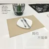 Table Mats High Quality Simple Spun Linen Solid Color Placemat Heat Insulation Pad Dinner Plate Mat El Supplies Wholesale 45x30cm