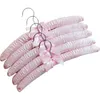 Hangers Racks 5pcs/Lot Fabric Coated Hanger Sponge Padded Hanging Clothes el Shop Display Rack 18 Colors 38.5CM 230211