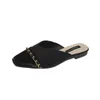Tofflor Spring Women Flats Shoes Chain 2023 Autumn Sandals Designer Slingback Flip Flops Casual Ladies Mules Slides