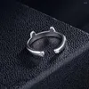 Wedding Rings 1 Pair Black Pink Drip Oil Car Copper Plated Platinum Open Couple Ring Adjustable Finger Jewelry Wholesale