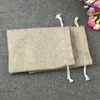 Sacchetti per gioielli 20x30 cm Moda Regali naturali Borsa di iuta Filo di cotone Borse con coulisse Espositore per matrimonio/festa/compleanno