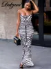 Casual jurken dulzura zomer sexy y2k kleding tie kleurstof print mouwloze backless bodycon maxi jurken voor vrouwen 2022 outfits club feest elegant t230210