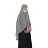 Ethnic Clothing Muslim Women Prayer Garment One Piece Full Cover Overhead Islam Ramadan Arab Niqab Hijab Large Khimar Veil Hajj Worship