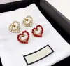 Lyxdesigner Diamond Heart Letter Earring Stud Fashion Earrings for Women Par Gift Smycken Party Wedding Jewelry With Box