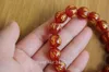 Strand Beaded Strands Tibetan Red Onyx Mantras 12mm Beads Woman Bracelets Ethnic Jewelry Om Mani Padme Hum Adjustable Girls BraceletBeaded