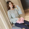 Women's Sweaters 2023 Pearl Beading O Neck Sweater Sweet Women Pullovers Knit Jumper Long Sleeve Casual Solid Pull Femme Autumn 926