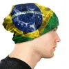 Berets Brazilian Flag Bonnet Femme Cool Knitting Skullies Beanies Cap Women Men Warm Winter Brazil Slouchy Beanie Hat