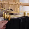 Hangers Racks 5pcs Anti-slip Trouser Clothes Metal Aluminum Alloy Traceless Dress Pants Drying Rack Wardrobe Storage 230211