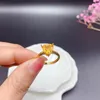 Cluster Rings 2023 Heart Style Natural Citrine/ Amethyst Ring For Women Jewelry Real 925 Sterling Silver Charm Fine Good Gift