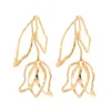 Dangle Earrings Chandelier وصلت بوهيمية طويلة شرابة القرط جوفاء الأوراق النساء مجوهرات الحفلات هدية الشرير المعدنية إسقاط القطر