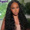 Inch Water Wave Lace Front Wig Chocolate Brown Human Hair Wigs For Women Malaysian 13x4 Deep Frontal