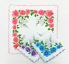 Printing Handkerchief scallop Cotton Cutter Ladies Handkerchief Craft Vintage Hanky Floral Wedding Handkerchiefs 30*30cm Random SN4307