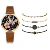 Montres-bracelets Reloj 5pcs Set Lvpai Marque Femmes Montres Bracelet Dames Montre Casual En Cuir Quartz Montre-Bracelet Horloge Relogio FemininoWristwatc