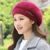 BeanieSkull Caps Béret Femmes Chapeau D'hiver Angora Automne Bonnet En Tricot Chaud Épais Perle Double Couches Neige Ski En Plein Air Accessoire Femme 230211