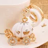 Keychains Creative Crystal Pumpkin Bag Women Gift Charm Metal Jewelry Car Key Chain Ring Holder Chaveiro Keyring Llavero