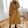 Women's Down Autumn Winter Mid-längd Slim midjejacka 2023 Fashion Over-Knee White Duck Hepburn Style Chic Coat