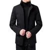 남자 다운 재킷 겨울 스타일 젊고 중년 레저 스탠딩 칼라 두꺼운 밍크 따뜻한 코트