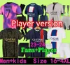 21 22 23 Hakimi Psgs Soccer Jersey Sergio Ramos Maillot de Foot Paris Special Player versione 10 ﾰ titolo Speciale 2022 Mbappe Shirt Kids Home Maillots Verratti Away