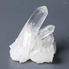 Figurines décoratives Grappe de cristaux de quartz cristallin blanc naturel Spécimen minéral Traitement de forme irrégulière Reiki Point d'origine Accueil D