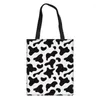 Shopping Bags Leopard Zebra Print Canvas Messenger Bag For Women Ladies Reusable Designer Beach Handbags Student Book Cloth Pack