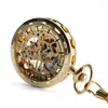 Pocket Watches Vintage Watch With Chain Open Face Design Mechanical Clock Exquisite Pendant Gifts For Male