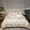 寝具セット1000TCエジプト綿セット刺繍ベッドリネンキルト布団カバー枕カバーキングサイズフラットシート