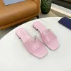 Prado Luxury Fashion Topquality Designer Shoes Slippers Design Summer Men and Women chaussures plates épaisses Sole en cuir Lettre en caoutchouc