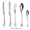 Set di stoviglie KuBac Hommi 20Pcs Nero 304 Set di posate Stoviglie/Stoviglie/Utensili per 4 Include Coltelli/Forchette/Cucchiai