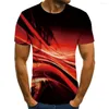 Men's T Shirts 2023 Trend Round Neck Top Colorful Geometry Men's And Women's Tops