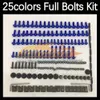 268PCS完全なMoto Body Full Screws Kit for Honda CBR1100XX Blackbird CBR1100 CBR 1000 XX 2002 2003 2004 05 06