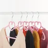 Hängarställen 10/15/20st kläder Hållbart abs hjärtmönster Päls för vuxna barn kläder hängande leveranser rosa 230211