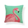 Pillow Pink Flamingo Case Crown Feather Leaf Print Letter Geometry Decoration Yellow Blue Background Bedroom Sofa Cover