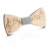 Bow Ties Fashion Mens Gifts Wood Bowtie Men slipsar Musik Rhinestone