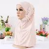 Etnische kleding moslim instant hijab tulband met diamanten bloemkappen voor vrouwen en meisjeshoofddoek islamitische sjaals klaar om te dragen