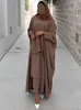 Vêtements ethniques Dubai Abaya 2 pièces ensemble pour femme musulmane Kimono et longue robe islamique saoudien Abayat Ramadan Eid modeste tenue