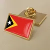 Broche con insignia de resina de cristal de la bandera nacional de Timor Oriental, insignias de bandera de todos los países del mundo