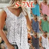 Kvinnors blusar sommar sexig tank tees topp ärmlös lös plus size casual kvinnlig t shirt stor 7xl blommor tryck kvinnor 2023