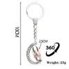 Keychains Design Keychain 360 Degrees Rotated Moon Double Sided Keyring Bag Car Key Pendant Cryptocurrency Theme Jewelry