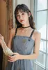 Casual Dresses French Summer Fashion Fairy Mesh Dress Princess Embroidery Slash Neck Long Suspender Sexy A Line Holiday Beach Tutu SkirtCasu