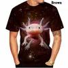 Men's T Shirts 2023 ! Est Animal Axolotl 3d Print T-shirt Summer Casual Unisex Funny Fashion Top