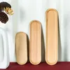 Plates Japanese Style Oval Long Plate Beech Wood Bread Melon Seed Creative Dried Fruit Snack Box Wedding