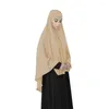 Ethnic Clothing Muslim Women Prayer Garment One Piece Full Cover Overhead Islam Ramadan Arab Niqab Hijab Large Khimar Veil Hajj Worship