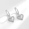 Pendientes de aro de moda clásicos CZ Zircon amor corazón Huggie para mujeres oreja Piercing cartílago pendientes fiesta boda joyería Eh1887