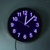 Zegary ścienne Proste cyfry arabskie LED Neon Clock Liczby Zmiana Kolor Zmiana Silent Luminous Watch Minimalistyczna dekoracja domu Horologe