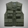 Men's Vests Summer Men Unloading Tactical Vest Coat Casual Pographer Waistcoat Mesh Work Sleeveless Jacket Tools Pocket 5XLMen's