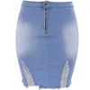 Saia curta de verão rasgada saia de saia irregular de saia feminina de jeans 9061h1