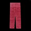 Jeans da uomo Design chic Nappa a righe Uomo Donna Pantaloni larghi rossi Scuro Hombre Hip Hop Streetwear Pantaloni in denim punk dritti unisex