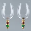 Wine Glasses Creative Crystal Glass Painting Phnom Penh Goblet Enamel Classic Red Champagne 1 Pair Of Wedding Party Favor